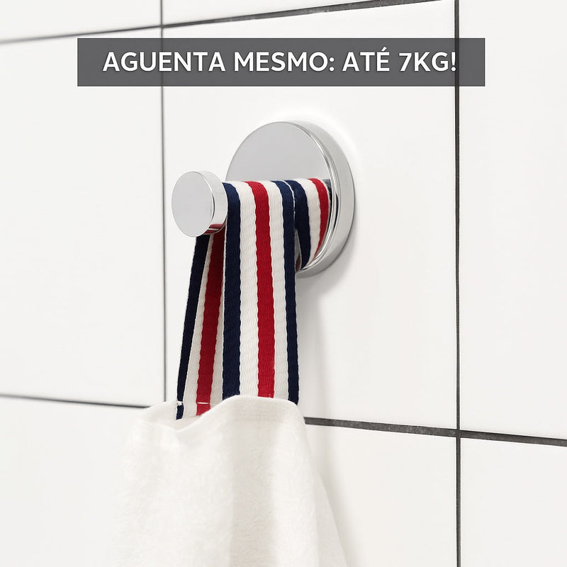 Gancho de Ventosa Premium Para Banheiro e Cozinha FlunoSup - Compre 1, Leve 2 + Frete Grátis 🎁