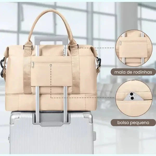 Bolsa-Mala Impermeável com Bolsos Multifuncionais -Estilo Urbano - Facilite suas viagens