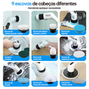 Escova Elétrica Recarregável 9 Em 1 Limpeza  Azzary - Facilite sua limpeza